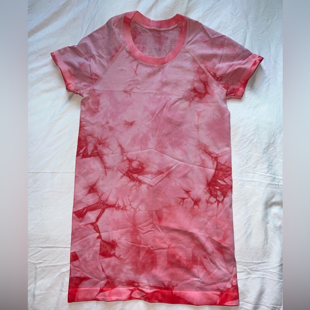 Lulu Lemon swiftly tech short sleeve Pink Tie-Dye athletic T-Shirt